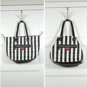 Stylish Black and White Striped Tote Bag